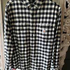 Carhartt Men's Black and White Checkered Shirt